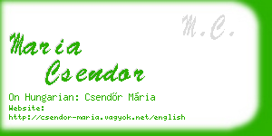 maria csendor business card